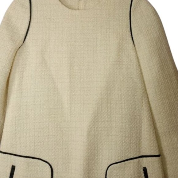 Five Plus Womens Sheath Dress Cream Black Tweed Mini XS New - Picture 2 of 4